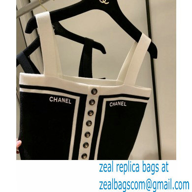 chanel white/black knit vest 2022SS