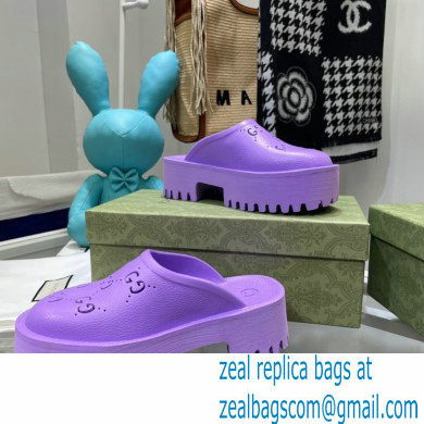 gucci LOVER'S platform perforated G sandal lavender 2021