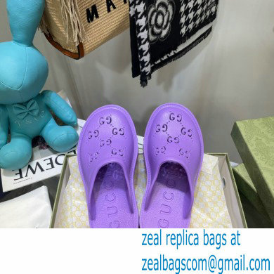 gucci LOVER'S platform perforated G sandal lavender 2021