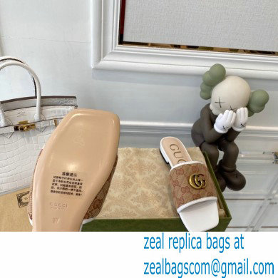 gucci Women's slide sandal with Double G beige/ebony 2021