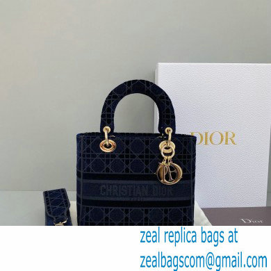 lady dior velvet medium bag blue 2021