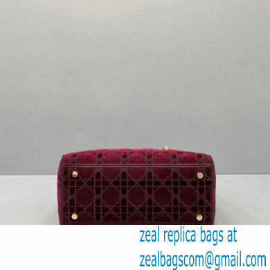 lady dior velvet medium bag burgundy 2021