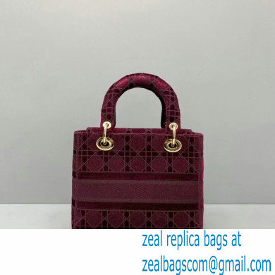 lady dior velvet medium bag burgundy 2021 - Click Image to Close