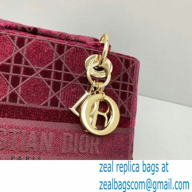 lady dior velvet medium bag burgundy 2021