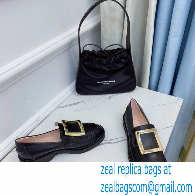 roger vivier Viv' Rangers metal Buckle Loafers in calfskin black