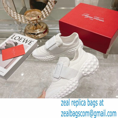 roger vivier Viv' Run Light Resin Buckle Sneakers in Fabrics WHITE