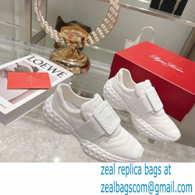 roger vivier Viv' Run Light Resin Buckle Sneakers in Fabrics WHITE