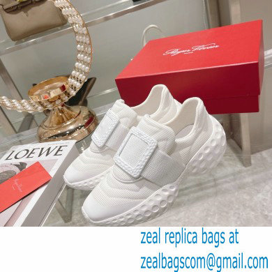 roger vivier Viv' Run Light Resin Buckle Sneakers in Fabrics WHITE