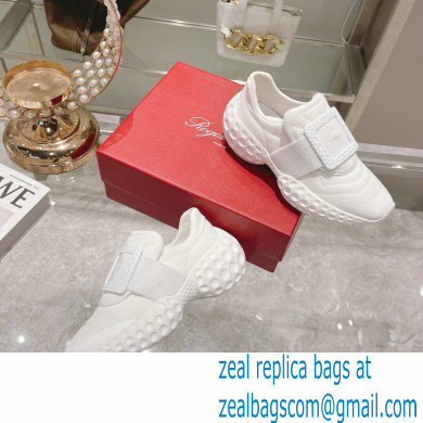 roger vivier Viv' Run Light Resin Buckle Sneakers in Fabrics WHITE