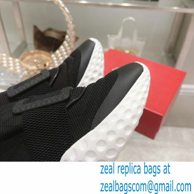 roger vivier Viv' Run Light Resin Buckle Sneakers in Fabrics black/white sole