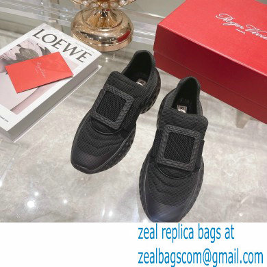 roger vivier Viv' Run Light Resin Buckle Sneakers in Fabrics black