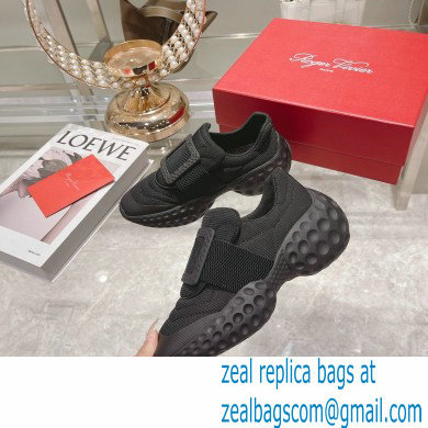 roger vivier Viv' Run Light Resin Buckle Sneakers in Fabrics black - Click Image to Close