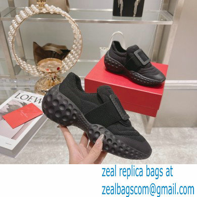 roger vivier Viv' Run Light Resin Buckle Sneakers in Fabrics black - Click Image to Close