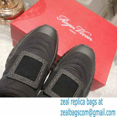 roger vivier Viv' Run Light Resin Buckle Sneakers in Fabrics black