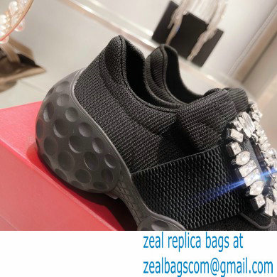 roger vivier Viv' Run Light Strass Buckle Sneakers in Fabrics black