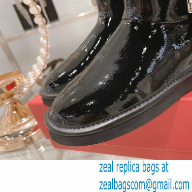 roger vivier Winter Viv' Strass snow Booties in Patent Leather black with black fur