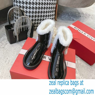 roger vivier Winter Viv' Strass snow Booties in Patent Leather black