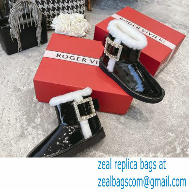 roger vivier Winter Viv' Strass snow Booties in Patent Leather black