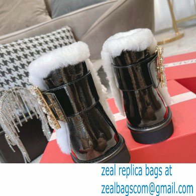roger vivier Winter Viv' Strass snow Booties in Patent Leather black