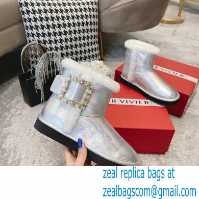 roger vivier Winter Viv' Strass snow Booties silver - Click Image to Close