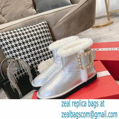 roger vivier Winter Viv' Strass snow Booties silver - Click Image to Close