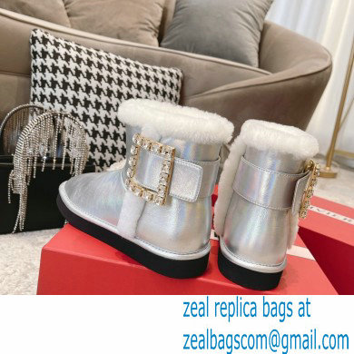 roger vivier Winter Viv' Strass snow Booties silver - Click Image to Close