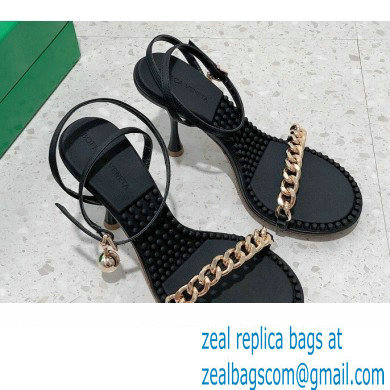 Bottega Veneta Heel 9cm Chain Dot Sandals Black 2022