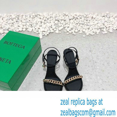 Bottega Veneta Heel 9cm Chain Dot Sandals Black 2022