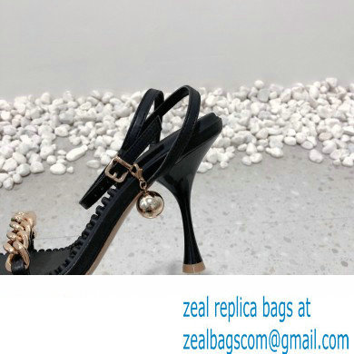 Bottega Veneta Heel 9cm Chain Dot Sandals Black 2022