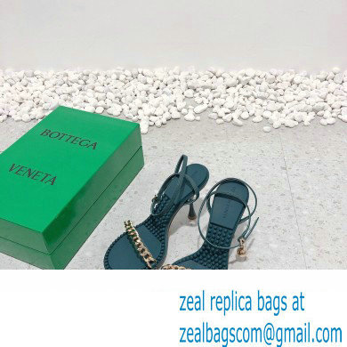 Bottega Veneta Heel 9cm Chain Dot Sandals Dark Green 2022