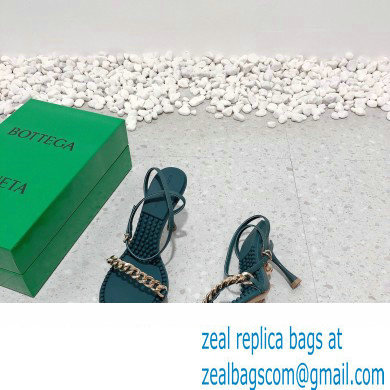 Bottega Veneta Heel 9cm Chain Dot Sandals Dark Green 2022
