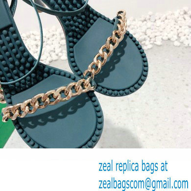 Bottega Veneta Heel 9cm Chain Dot Sandals Dark Green 2022