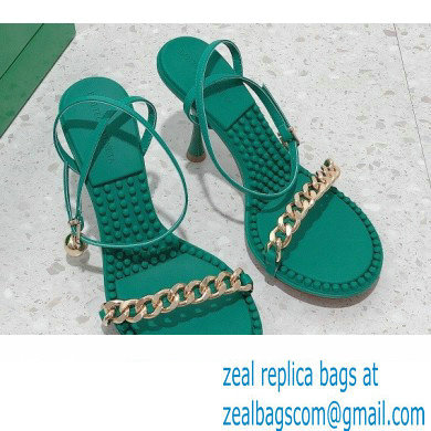 Bottega Veneta Heel 9cm Chain Dot Sandals Green 2022