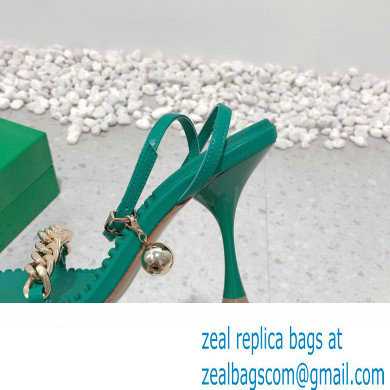 Bottega Veneta Heel 9cm Chain Dot Sandals Green 2022 - Click Image to Close