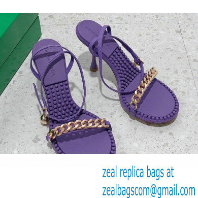 Bottega Veneta Heel 9cm Chain Dot Sandals Purple 2022 - Click Image to Close