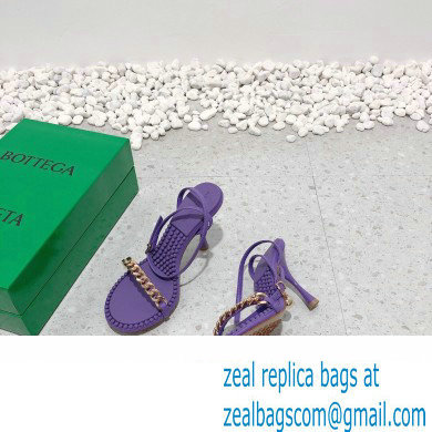 Bottega Veneta Heel 9cm Chain Dot Sandals Purple 2022 - Click Image to Close
