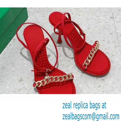 Bottega Veneta Heel 9cm Chain Dot Sandals Red 2022