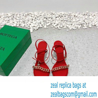 Bottega Veneta Heel 9cm Chain Dot Sandals Red 2022