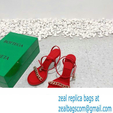 Bottega Veneta Heel 9cm Chain Dot Sandals Red 2022