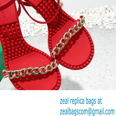 Bottega Veneta Heel 9cm Chain Dot Sandals Red 2022 - Click Image to Close