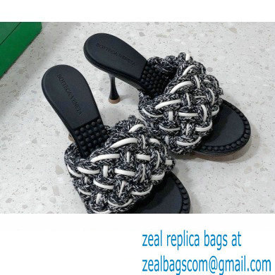 Bottega Veneta Heel 9cm Lido Braided Intrecciato Mules Sandals Black 2022