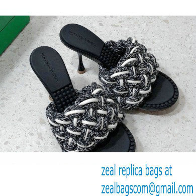 Bottega Veneta Heel 9cm Lido Braided Intrecciato Mules Sandals Black 2022 - Click Image to Close