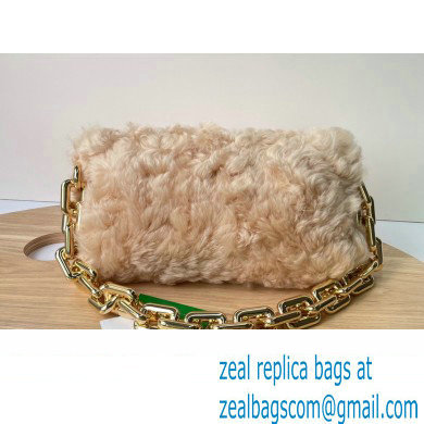 Bottega venetta shearling chain pouch nude 2021 - Click Image to Close