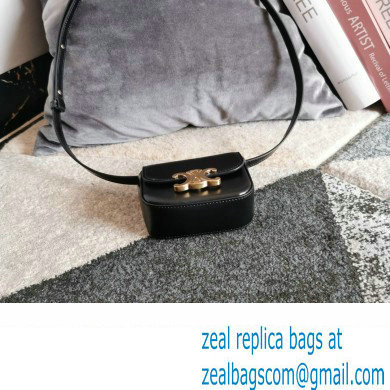 CELINE mini Triomphe Bag in shiny calfskin black