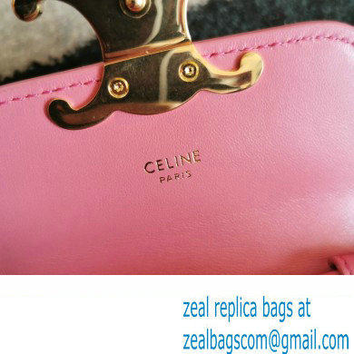 CELINE mini Triomphe Bag in shiny calfskin pink