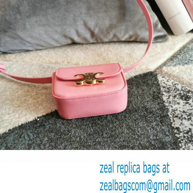 CELINE mini Triomphe Bag in shiny calfskin pink - Click Image to Close