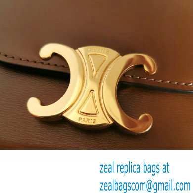 CELINE mini Triomphe Bag in shiny calfskin tan