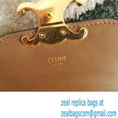 CELINE mini Triomphe Bag in shiny calfskin tan