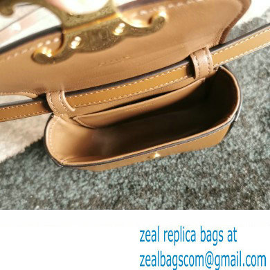 CELINE mini Triomphe Bag in shiny calfskin tan