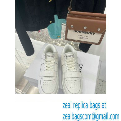 Celine Ct-02 Mid Sneakers With Velcro In Calfskin White 2022